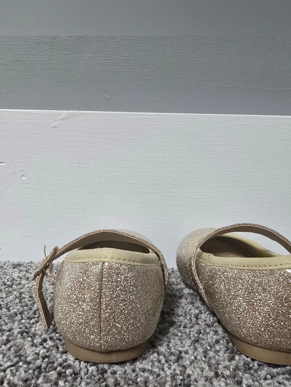 Jamie Kay Baby/Toddler US 5.5 Glitter Mary Jane Ballet Flats - Champagne